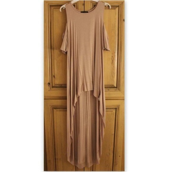 Rae Mode Hi Low Cold Shoulder Top Moss Green Viscose Modal Buttery Soft 2X Plus - Picture 6 of 12